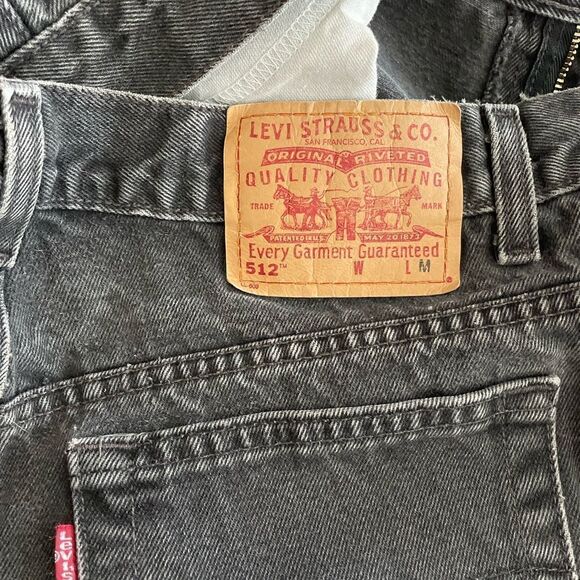 Vintage 512 Levi‘s Straight Leg Jeans High Rise Size 10 Washed Black/ Grey - Picture 4 of 5